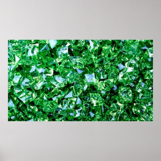 Poster Forme de couleur de conception verte de diamants (Devant)