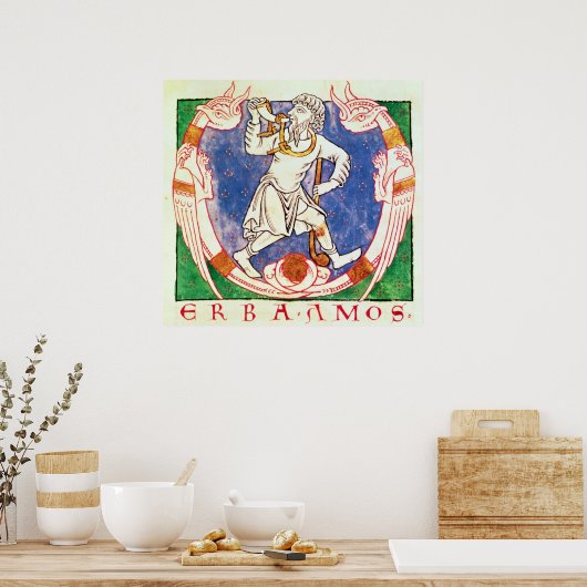 Poster Forme de deux créatures ailées avec entrelacs (Cuisine)