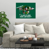 Poster Forme de la casquette de graduation verte moderne 