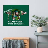 Poster Forme de la casquette de graduation verte moderne 
