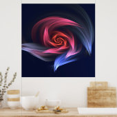 Poster Forme De Vortex Abstrait Rouge Et Bleu (Cuisine)