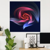 Poster Forme De Vortex Abstrait Rouge Et Bleu (Bureau à domicile)