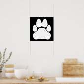 Poster Forme d'empreinte de patte de chat blanc (Cuisine)