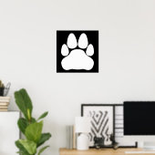Poster Forme d'empreinte de patte de chat blanc (Bureau à domicile)