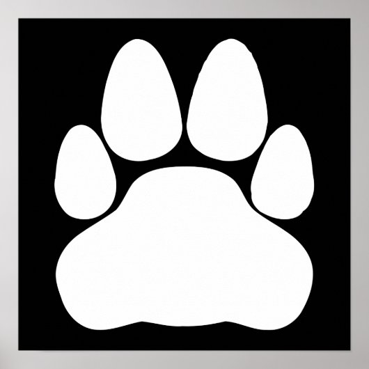 Poster Forme d'empreinte de patte de chat blanc (Devant)