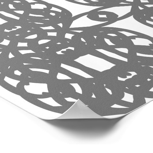 Poster Forme géométrique Abstraite gris et blanche (Coin)