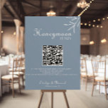 Poster Formel minimal Dusty Blue Mariage Honeymoon Fund<br><div class="desc">Ce fonds de lune de miel bleu-bleu poussiéreux et classique est parfait pour un mariage rustique. Le design présente des herbes sauvages aquarelles dans un arrière - plan bleu poussiéreux.</div>