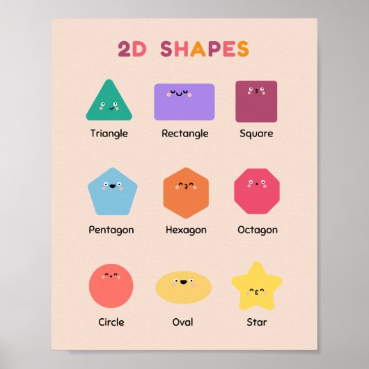 Poster Formes 2D Cute Éducation scolaire (Devant)