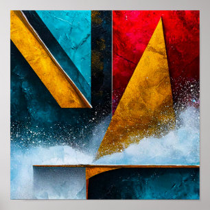 Poster Formes Abstraites 🎨✨ Énergie Géométrique Moderne