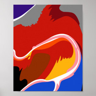 Poster Formes Abstraites Fluides avec des Couleurs Audaci