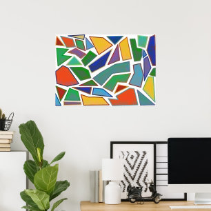 POSTER FORMES ABSTRAITES GÉOMÉTRIQUES COLORÉES ART