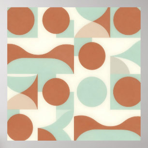Poster Formes Abstraites Terracotta Moderne du Milieu du