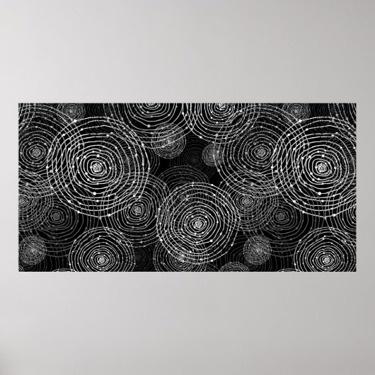 Poster formes arrondies en noir et blanc (Devant)