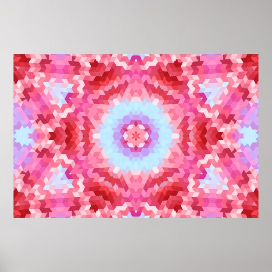 Poster formes arrondies mandala kaléidoscope Abstraites (Devant)