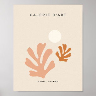 Poster Formes beiges neutres Feuilles Abstraites coupées