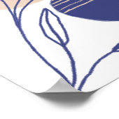 Poster Formes biologiques Abstraites - Bleu et Beige (Coin)