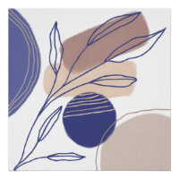 Formes biologiques Abstraites - Bleu et Beige