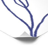 Poster Formes biologiques Abstraites - Bleu et Beige (Coin)