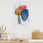 Poster Formes biologiques modernes Aquarelles Art Abstrai (Cuisine)