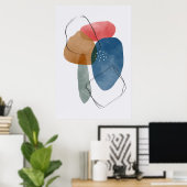 Poster Formes biologiques modernes Aquarelles Art Abstrai (Bureau à domicile)