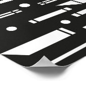 Poster Formes blanches sur fond noir (Coin)