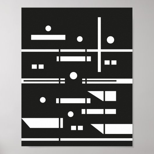 Poster Formes blanches sur fond noir (Devant)