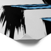 Poster Formes bleues brillantes avec pointe de brosse dia (Coin)