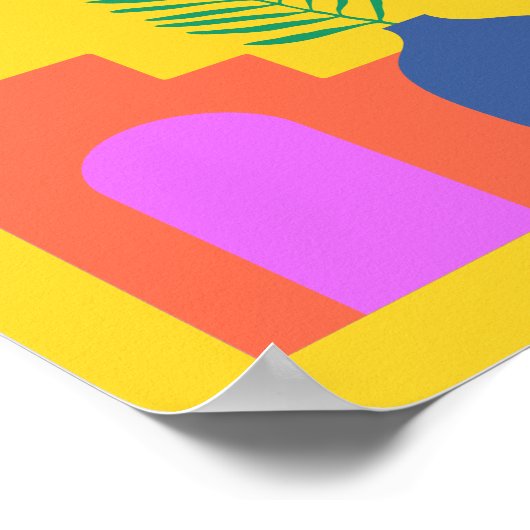 Poster Formes botaniques Whimsical Boho en jaune vif (Coin)