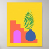 Poster Formes botaniques Whimsical Boho en jaune vif (Devant)