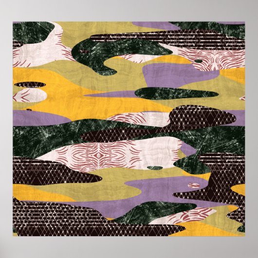 Poster Formes Camo : Vivid Collage Montage. (Devant)