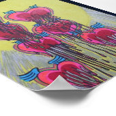 Poster formes cardiaques fondues (Coin)