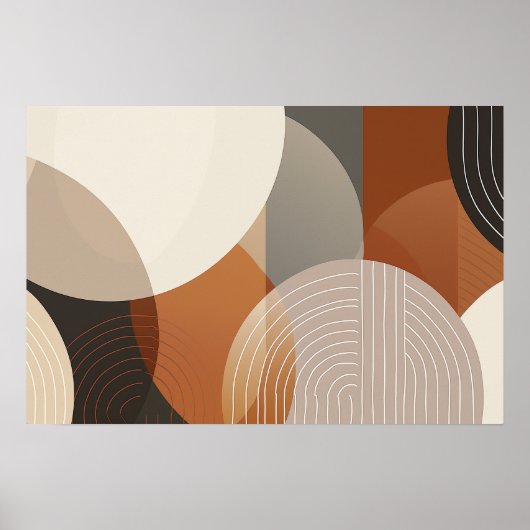 Poster Formes circulaires avec lignes avec espace de text (Devant)