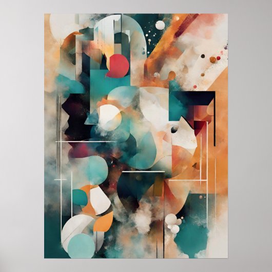 Poster Formes colorées Abstraites (Devant)