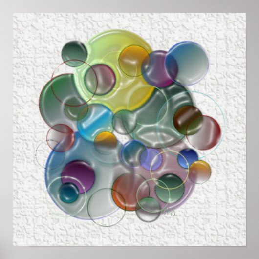 Poster Formes de cercle dimensionnel multicolores (Devant)