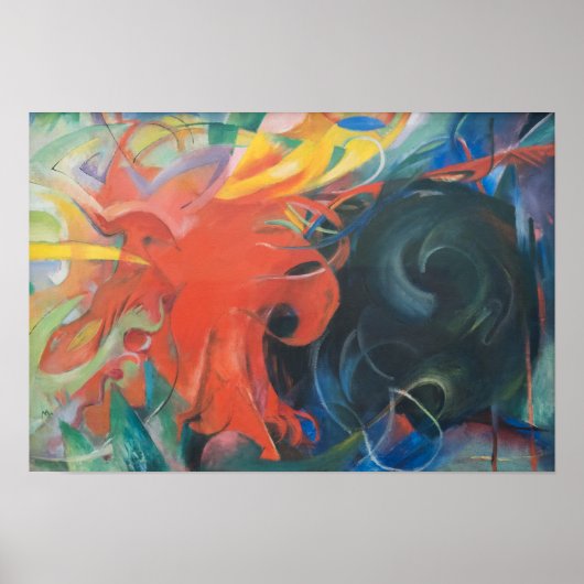 Poster Formes de combat (1914) par Franz Marc (Devant)