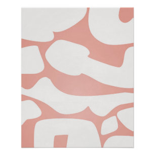 Poster Formes de corail abstraites sur fond neutre doux