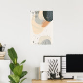 Poster Formes de couleur neutre avec motifs point (Bureau à domicile)