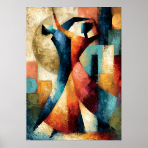 Poster Formes de danse Art figuratif géométrique japonais
