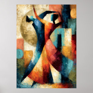 Poster Formes de danse Art figuratif géométrique japonais