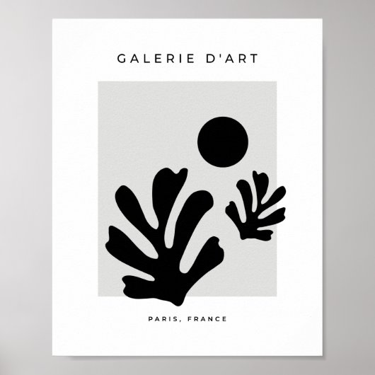 Poster Formes de découpe Abstraites Feuilles minimalistes (Devant)