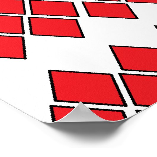 Poster Formes de diamants rouges (Coin)