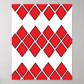 Poster Formes de diamants rouges (Devant)