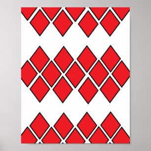 Poster Formes de diamants rouges
