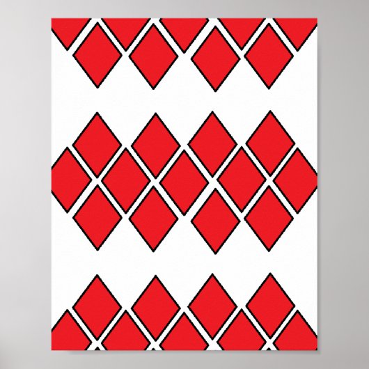 Poster Formes de diamants rouges (Devant)