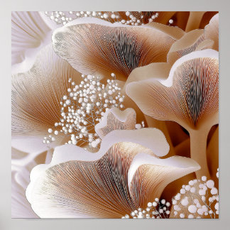 Poster Formes de Fleur Organique – Art Abstrait Texturé #