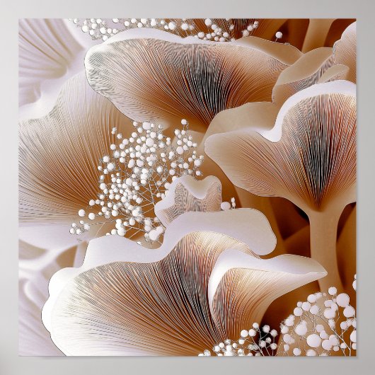 Poster Formes de Fleur Organique – Art Abstrait Texturé # (Devant)