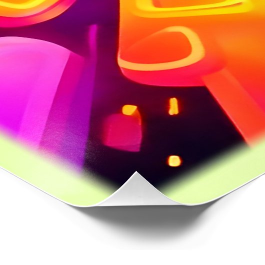 Poster Formes de néon Art tunnel Abstrait (Coin)