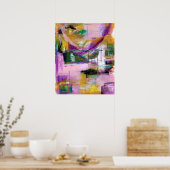 Poster Formes de peinture expressionniste abstraite Marqu (Cuisine)