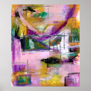 Poster Formes de peinture expressionniste abstraite Marqu