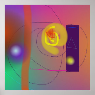 Poster Formes en gras et lignes Abstraites